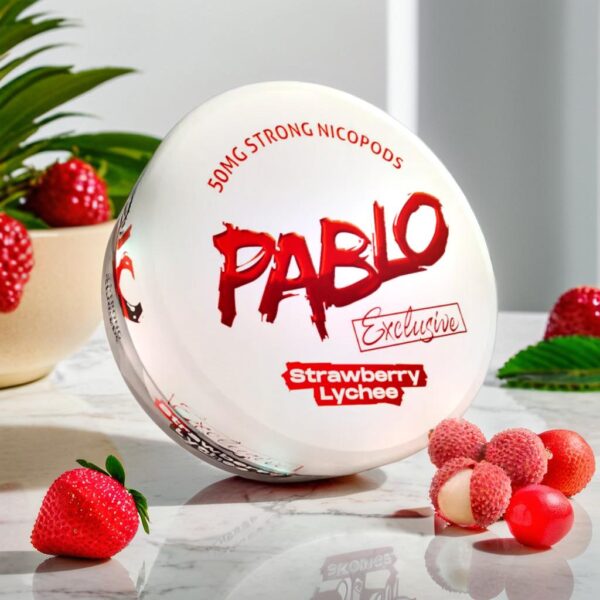 Flavored Nicotine Pouches: Pablo Strawberry Lychee 50mg